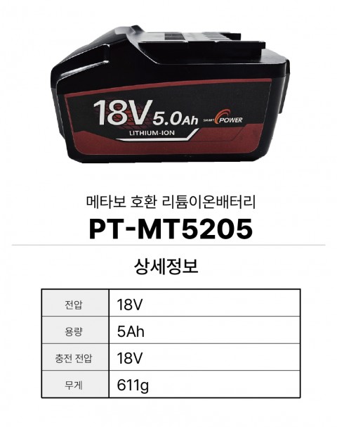 메타보 호환배터리 PT-MT5205